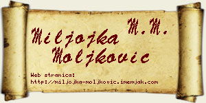 Miljojka Moljković vizit kartica